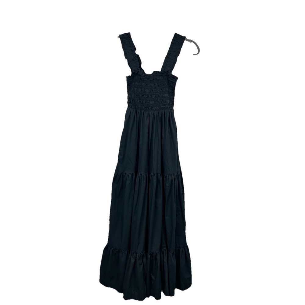 Abercrombie & Fitch Smocked Maxi‎ Dress Black XSP Tiered Cottagecore Coquette
